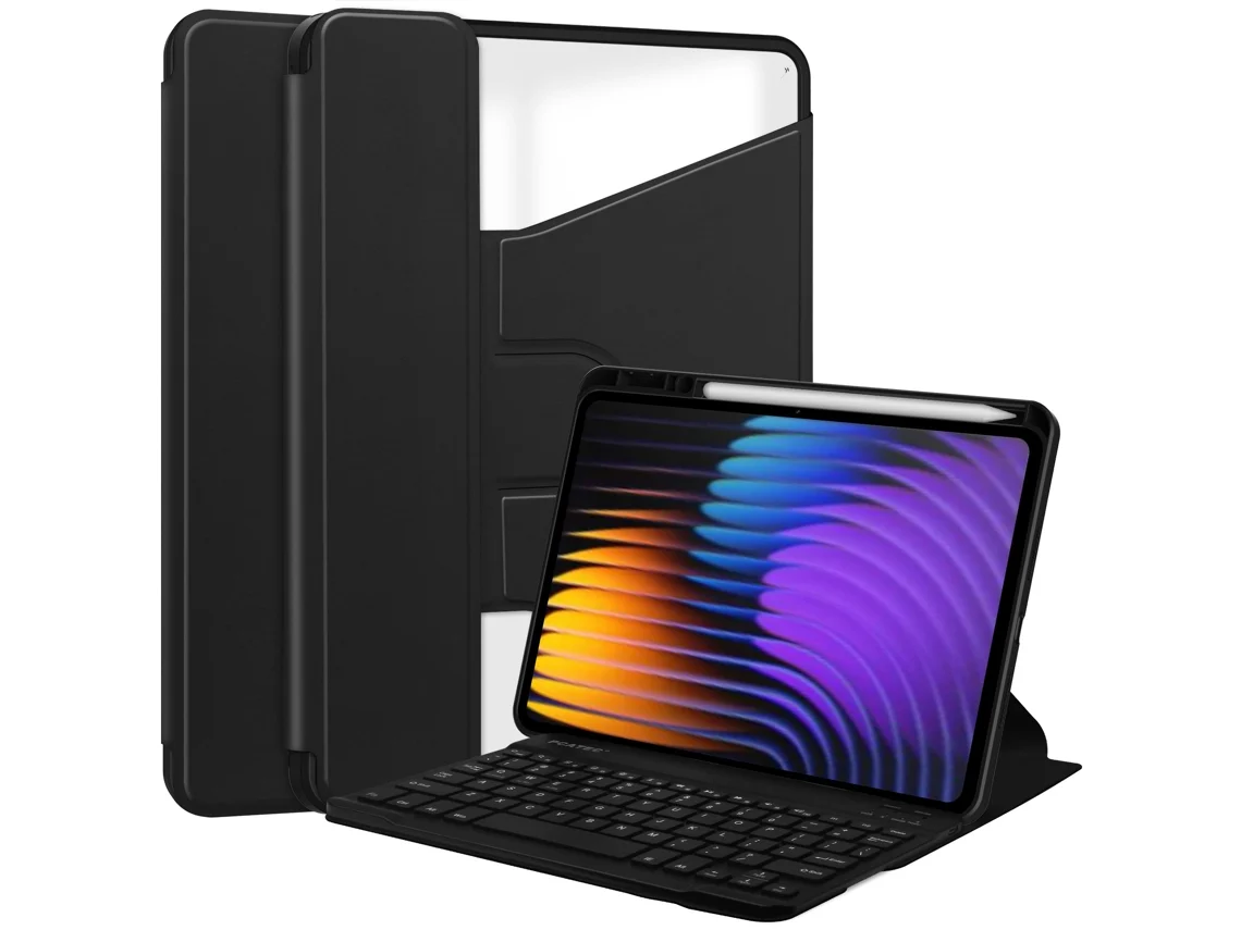 Capa Flip com Teclado Bt e Compartimento Stylus, Suporte Multiângulo ZYBLSSBB