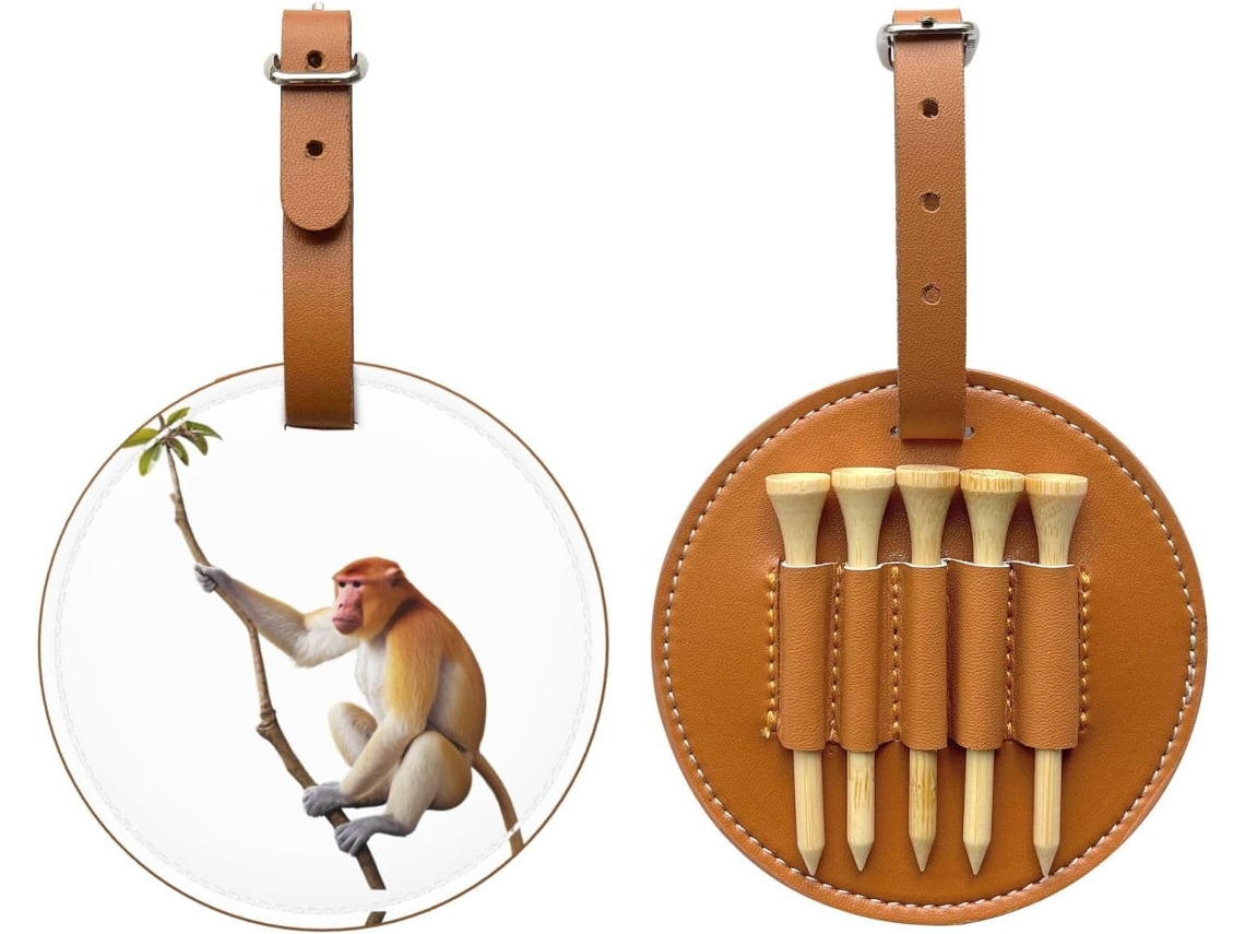 Bolsa para Tees com estampa de macaco narigudo, preta, fácil de transportar e eficiente, S/MARCA