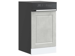 Vidaxl Painel Máquina Lavar Louça Porto Betão Cinzento 45x1,5x57 Cm