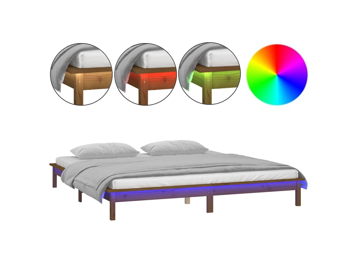 Bed Frame, Bed Frames Vidaxl Marrom Madeira (120 X 190 Cm)