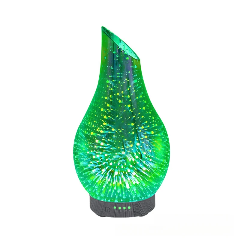 Difusor De Óleos Essenciais 3d Com Aromaterapia E Umidificador Ultrassônico (acabamento Em Madeira Escura)