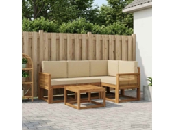 Vidaxl Conjunto De Sofás Para Exterior 5 Unid. Natural E Bege