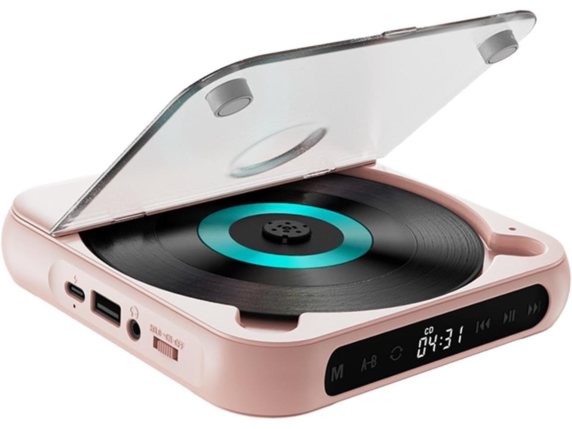 Leitor Cd Portátil Recarregável Com Tecnologia 3d Avançada E Tela Lcd Para Ouvir Música De Cds E Pen Drives.
