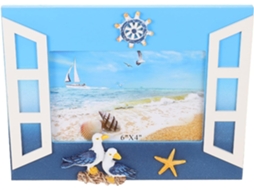 Porta Retratos Madeira 15 Estilo Mediterrâneo Gaivota Decorativa Ideal Exibir Lembranças Decorar Mesa Cm Sua GOKOCO