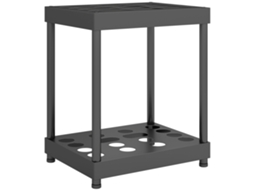 Organizador De Ferramentas De Jardim, 16 Compartimentos, Suporte De 2 Níveis, 42 X 33 X 50 Cm, Preto
