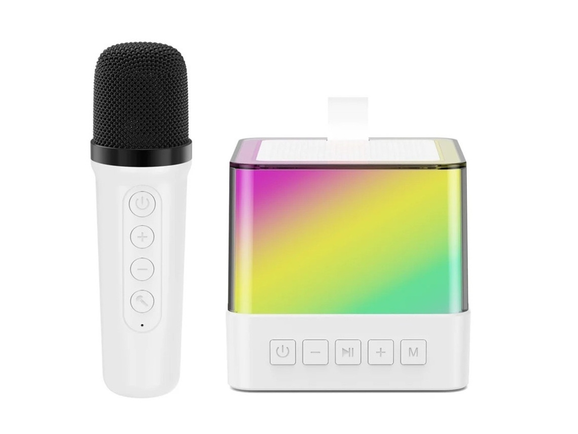Mini Máquina De Karaokê Para Crianças E Adultos Conjunto Portátil De Alto Falante De Karaokê Bluetooth Com 1 Microfone Sem Fio E Luzes Rgb Yizhood