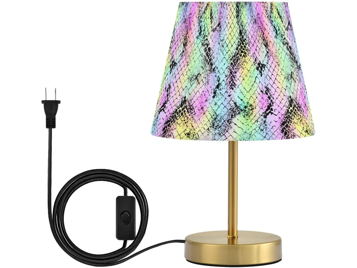 Abajur De Cabeceira Kcldeci Para Quarto, Estampa De Cobra Arco Íris, Estilo Fazenda, Com Cúpula De Tecido, Ideal Para