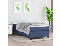 Vidaxl Cama Com Molas/colchão 80x200 Cm Tecido Azul