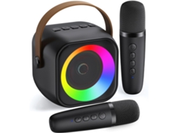 Mini Máquina De Karaokê, Caixa De Som Portátil Bluetooth Com 2 Microfones Sem Fio, Presente De Aniversário Para Meninas E Meninos, Aquaforge