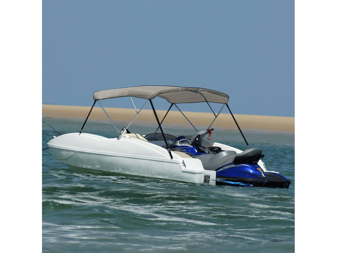 Vidaxl Toldo De 3 Arcos Bimini 183x196x137 Cm Cinzento