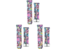 Conjunto De 3 Pulseiras Silicone Com Estampa Elegante, Compatíveis O