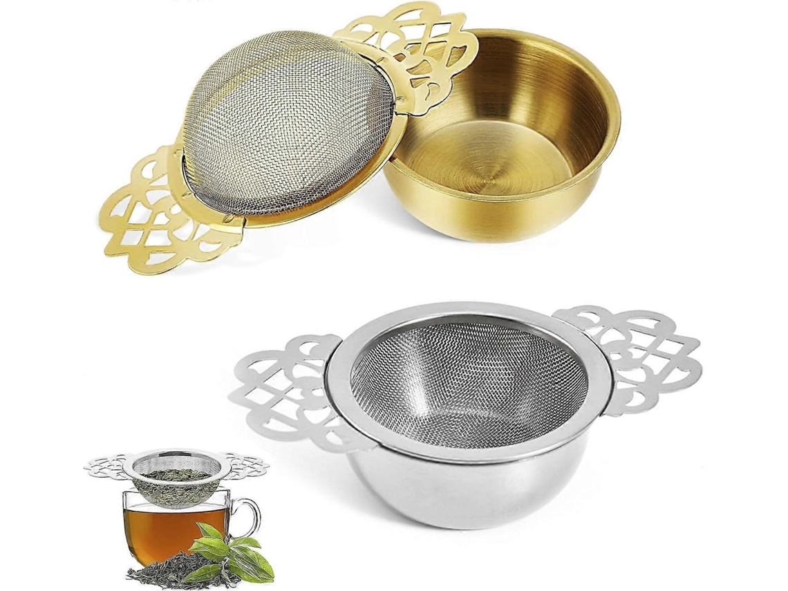 Conjunto De Infusor De Chá Pequeno Com Malha Fina E Tigela, Em Aço Inoxidável, Prata Para Chás A Granel Aquaforge