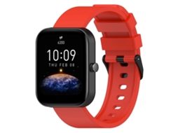 Pulseira De Silicone Step De 20 Mm Para Amazfit Bip 3 Com Fivela Preta Em Aço Inoxidável.
