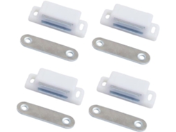 Conjunto De 4-fechos Magnéticos Em Plástico Abs Para Portas Armários E Gabinetes, Com Ímã Em Aço Laminado A Frio E