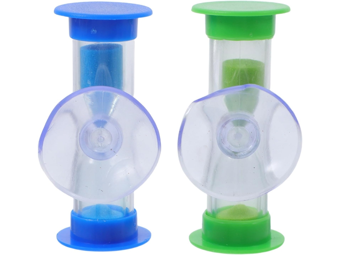 Ampulhetas De Areia Com Ventosa Toyvian 2 Peças E 3 Minutos