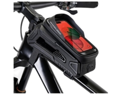 Bolsa para Celular de Bicicleta Tubo Superior À Prova Dágua Com Tela Sensível Ao Toque Adequado para Estrada Montanha Mtb Ciclismo Preto