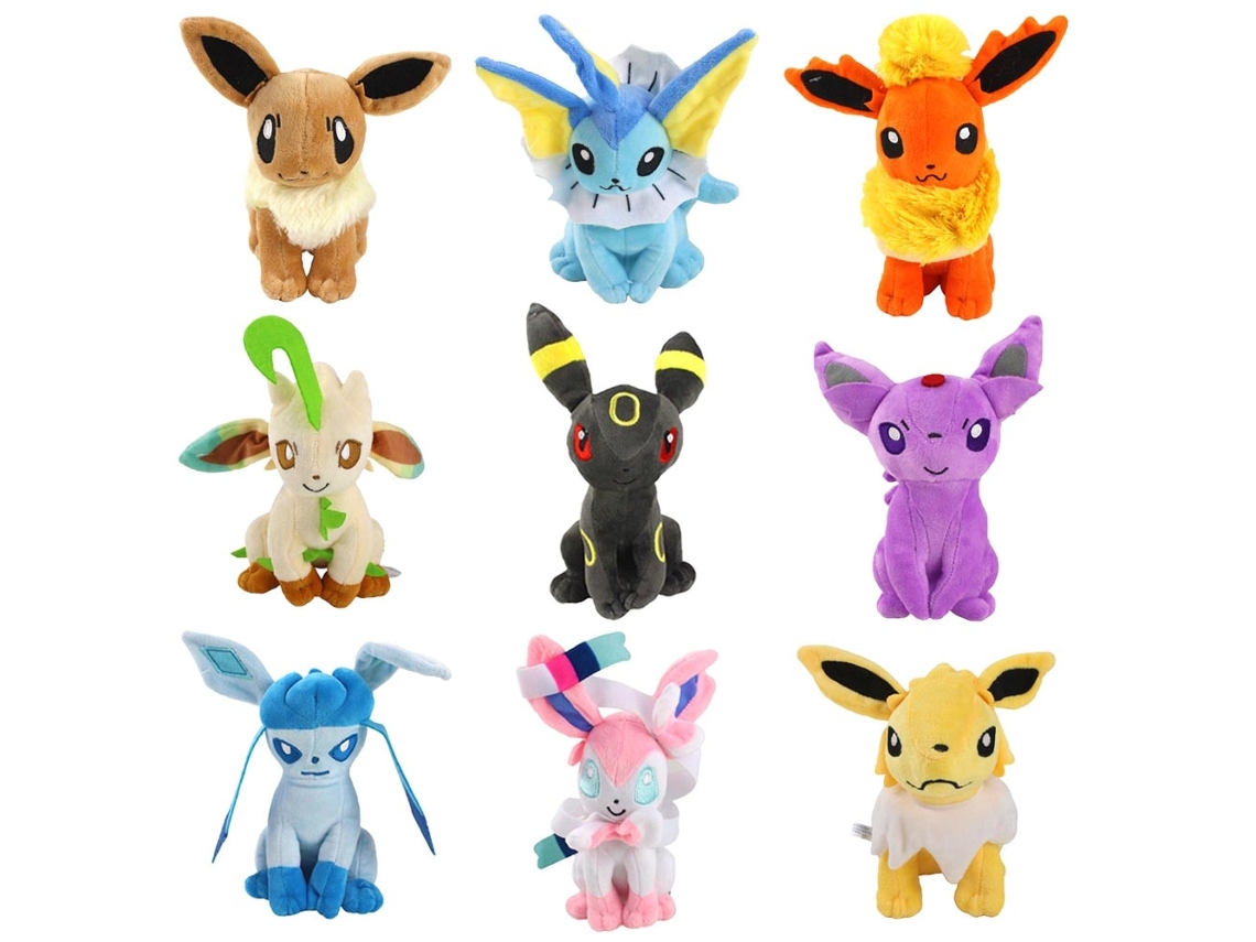 Eevee Evoluções Kit Com 2 Pelúcias Pokemon Eevee E Espeon em