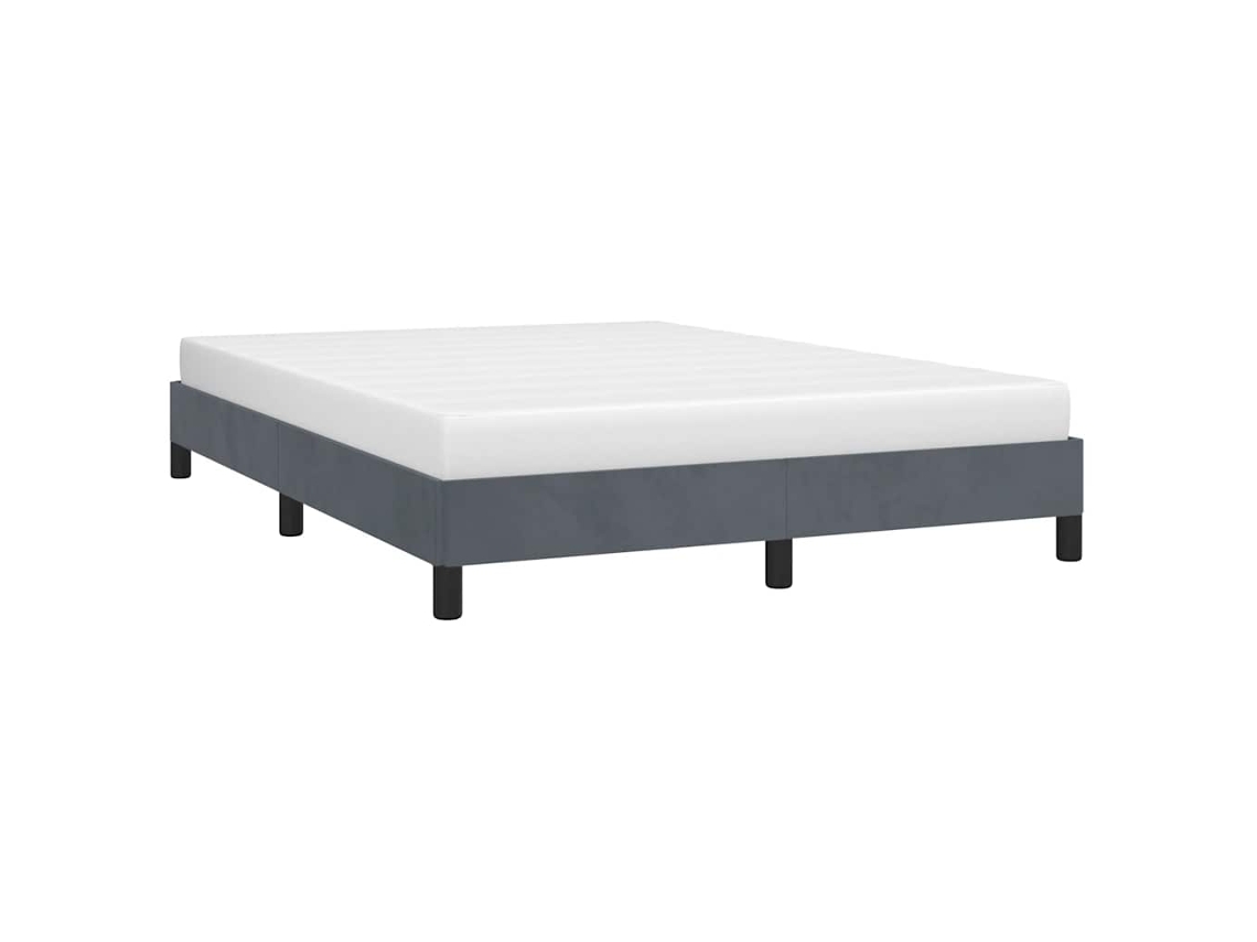Vidaxl Estrutura De Cama Sem Colchão, Cinza Escuro, 152x203 Cm, Tamanho Queen, Veludo