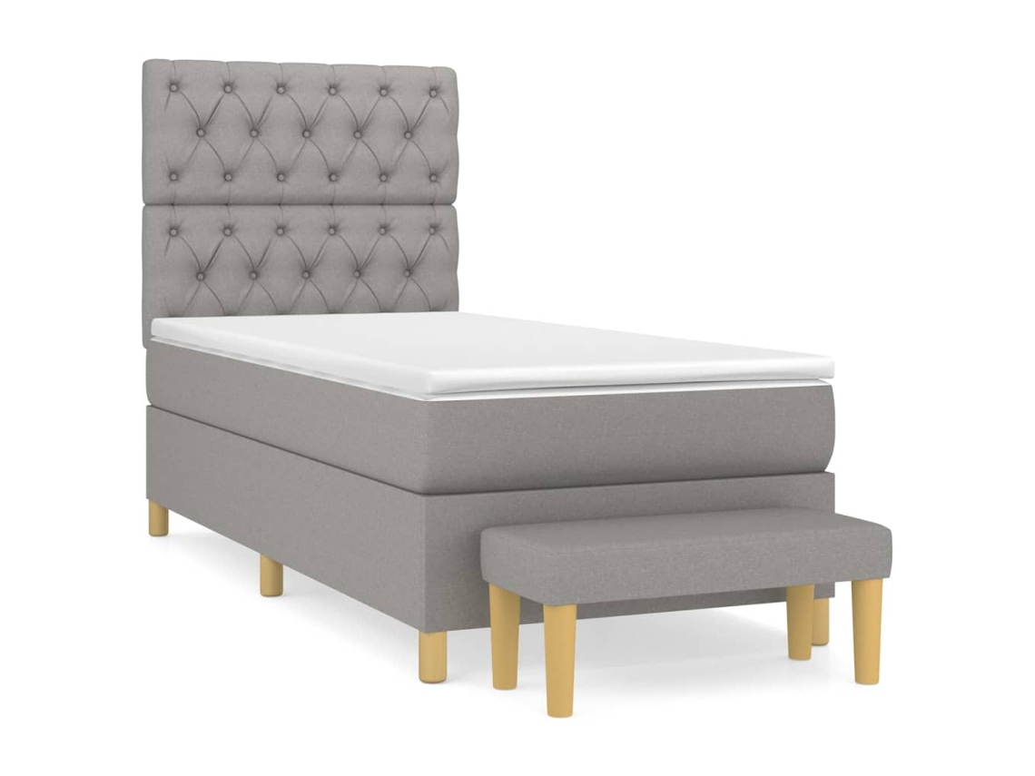 Box Spring Bed, Box Spring Beds Vidaxl Cinzeto Tecido (80 X 200 Cm)