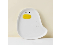 Prato De Porcelana Forma De Pato Fofo Para Toast, Saladas, Sobremesas - Microwavável E Lavavajillas Seguro