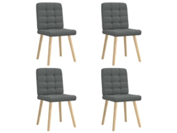 Vidaxl Cadeiras De Jantar 4 Pcs Tecido Cinzento-escuro