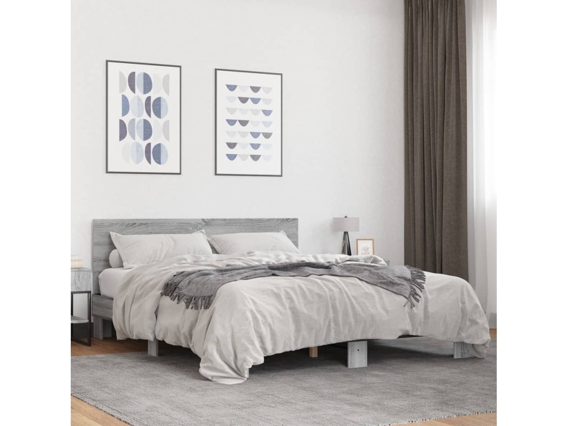Vidaxl Estrutura De Cama 150x200 Cm Derivados Madeira/metal