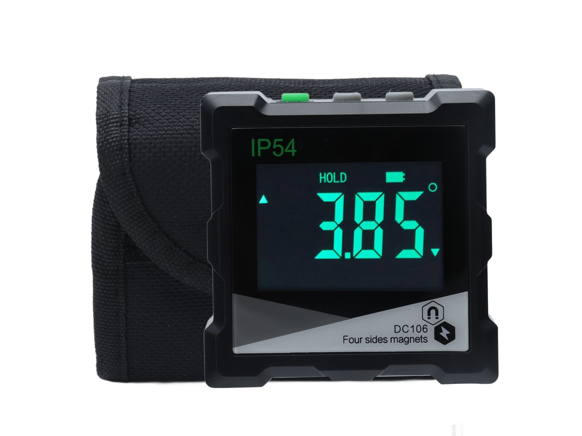 Medidor Digital De Ângulo 4x90 Graus Tela Lcd Calibre Magnético Inclinômetro Impermeável Ip54