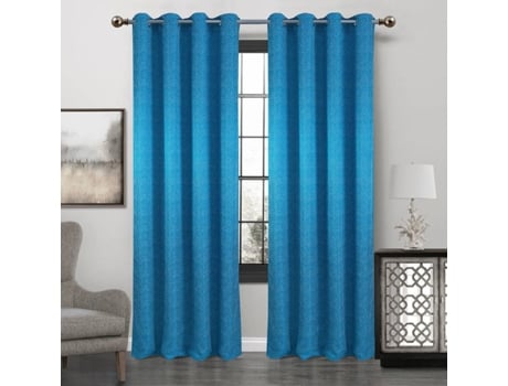 Cortina BEST INTERIOR Hazel (Azul - Poliéster - 140x260 cm)