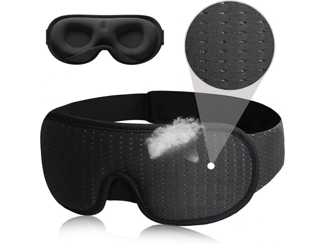 Máscara de Dormir de Luxo, Ergonômica 3d, Espuma Viscoelástica, Bolsa para Armazenamento AQUAFORGE