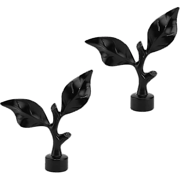 Xj 2 Peças De Ponteiras Decorativas Para Varão De Cortina Em Formato De Folha