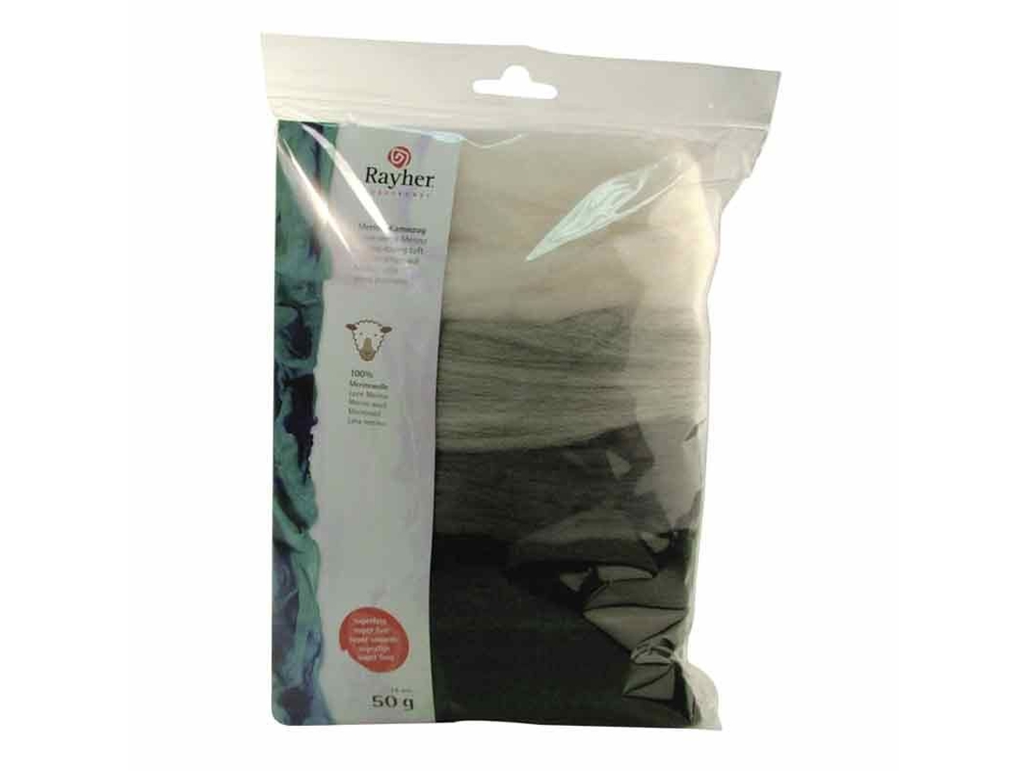 Lã Merino Cardada 10 g5 Cores Rayher