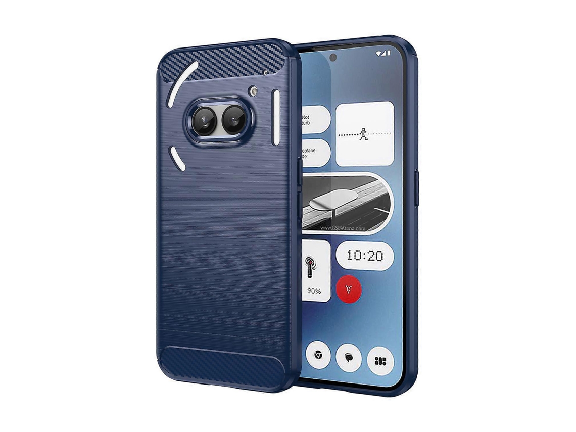 Capa Para Celular For Nothing Phone 2a Em Tpu Com Textura Escovada De Fibra De Carbono