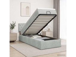 Vidaxl Cama Ottoman Com Colchão Cinzento-claro 100 X 200 Cm Veludo