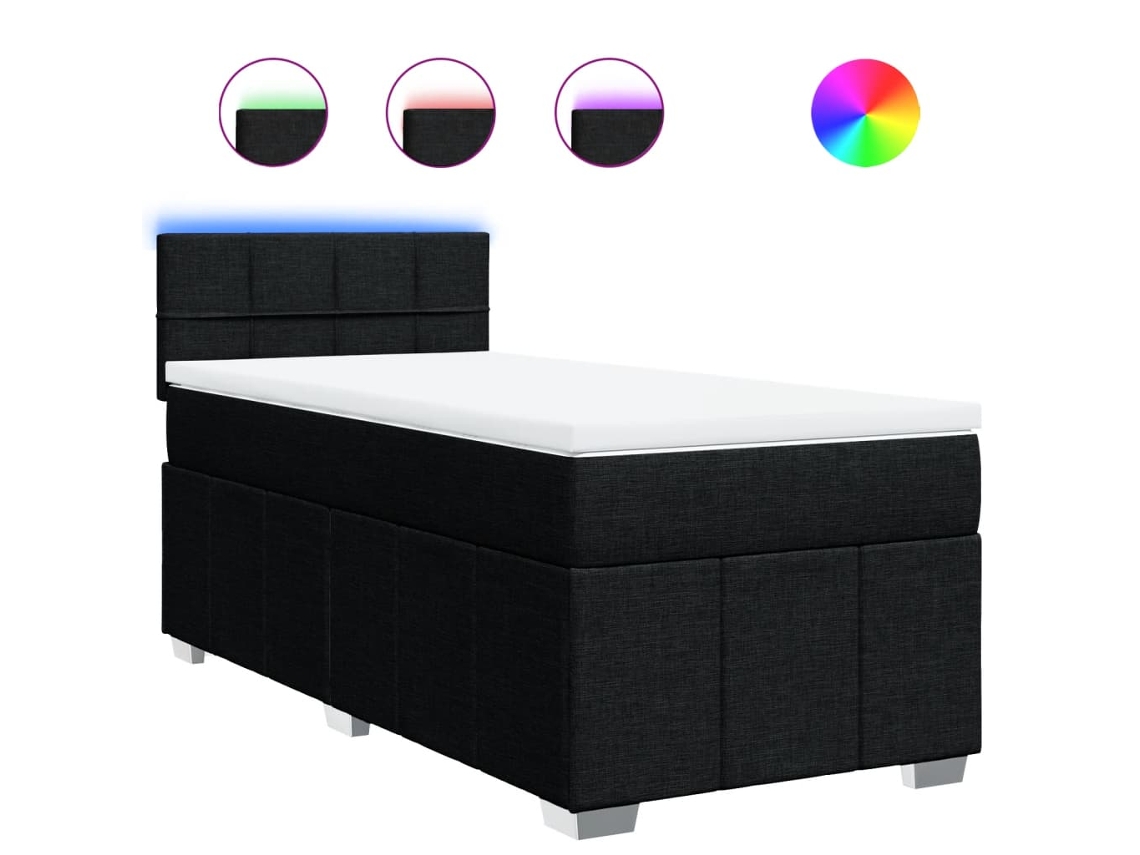 Box Spring Bed, Box Spring Beds Vidaxl Preto Tecido (100 X 200 Cm)