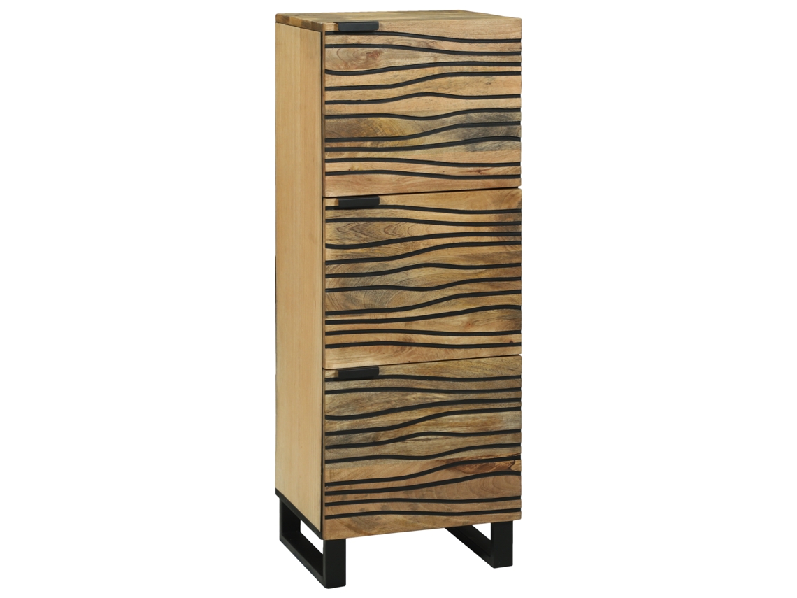 Conjunto 1 Armazenamento Para Sala De Estar Vidaxl Castanho Madeira De Mangueira Maciça (40 X 33 X 110 Cm)