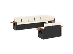 Garden Sofa Set, Garden Sofa Sets Vidaxl Preto Rattan / Vime (n/a)