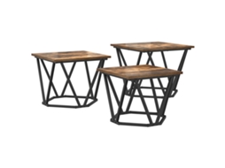 Conjunto 3 Mesa De Centro Vidaxl Castanho Derivados De Madeira (50 X 50 X 40 Cm)