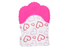 Luva Dentição Bebê Silicone Macio Alivia Dor De Dentes Brinquedo Morder 3+ Meses Rosa