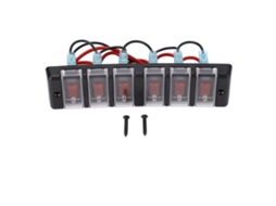 Painel De Interruptores De 6 Vias Pre-fioado Com Led Vermelho Proteção Contra Sobrecarga Dc12v 16a