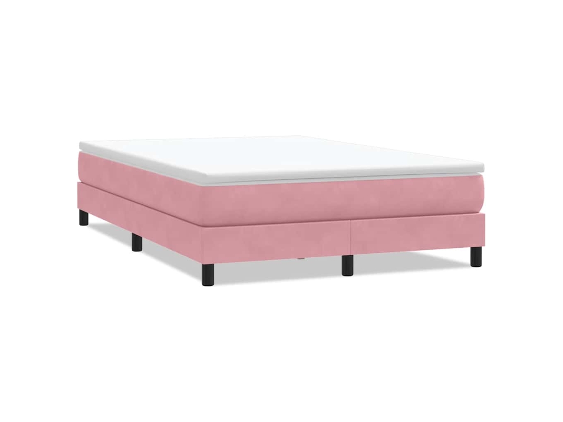 Box Cama de Primavera Rosa Sem Colchão em Veludo MAISON EXCLUSIVE (140x210 cm)