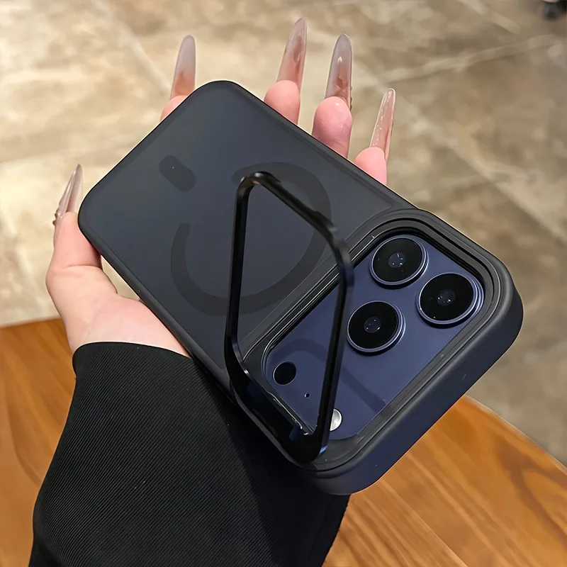 (iphone 13 Preto) Capa De Celular Luxuosa, Semitransparente E Magnética Para Iphone, Compatível Com Fixação Magnética.