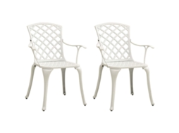 Cadeiras De Jardim 2 Pcs Alumínio Fundido Branco Dkd Home Decor