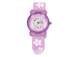 Ats relojes de Pulsera para Niñas 3d Lindos Cartoons Impermeables Coloridos Educativos para Niñas Mayores de 3 Años Morados