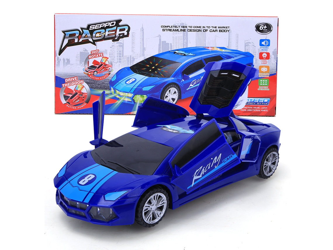 Mali brinquedo Carro Modelo Elétrico com Rodas e Luzes Led para Crianças Azul