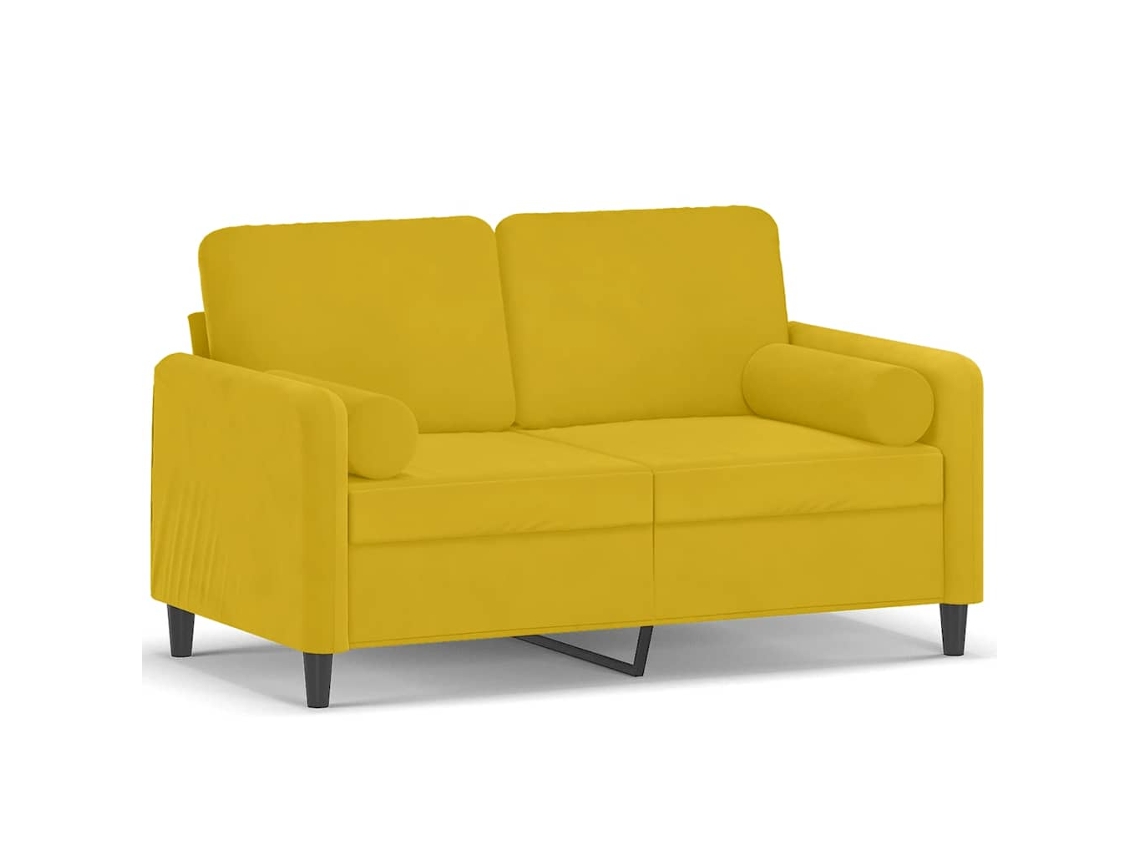 Conjunto 1 Sofá De 2 Lugares Vidaxl Amarelo Veludo (138 X 77 X 80 Cm)