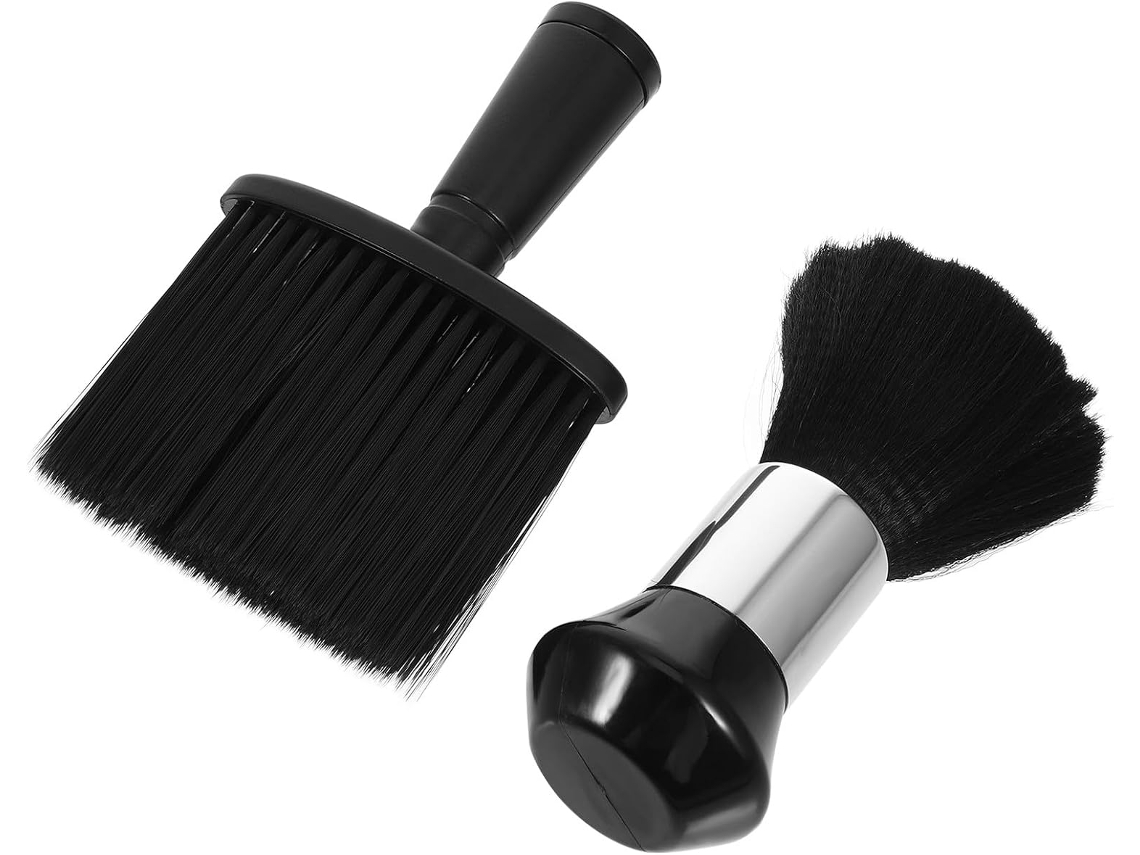 Conjunto De 2 Escovas Pretas Cerdas Macias Para Pescoço, Ideais Para Cabeleireiros E Barbeiros Escova De Limpeza