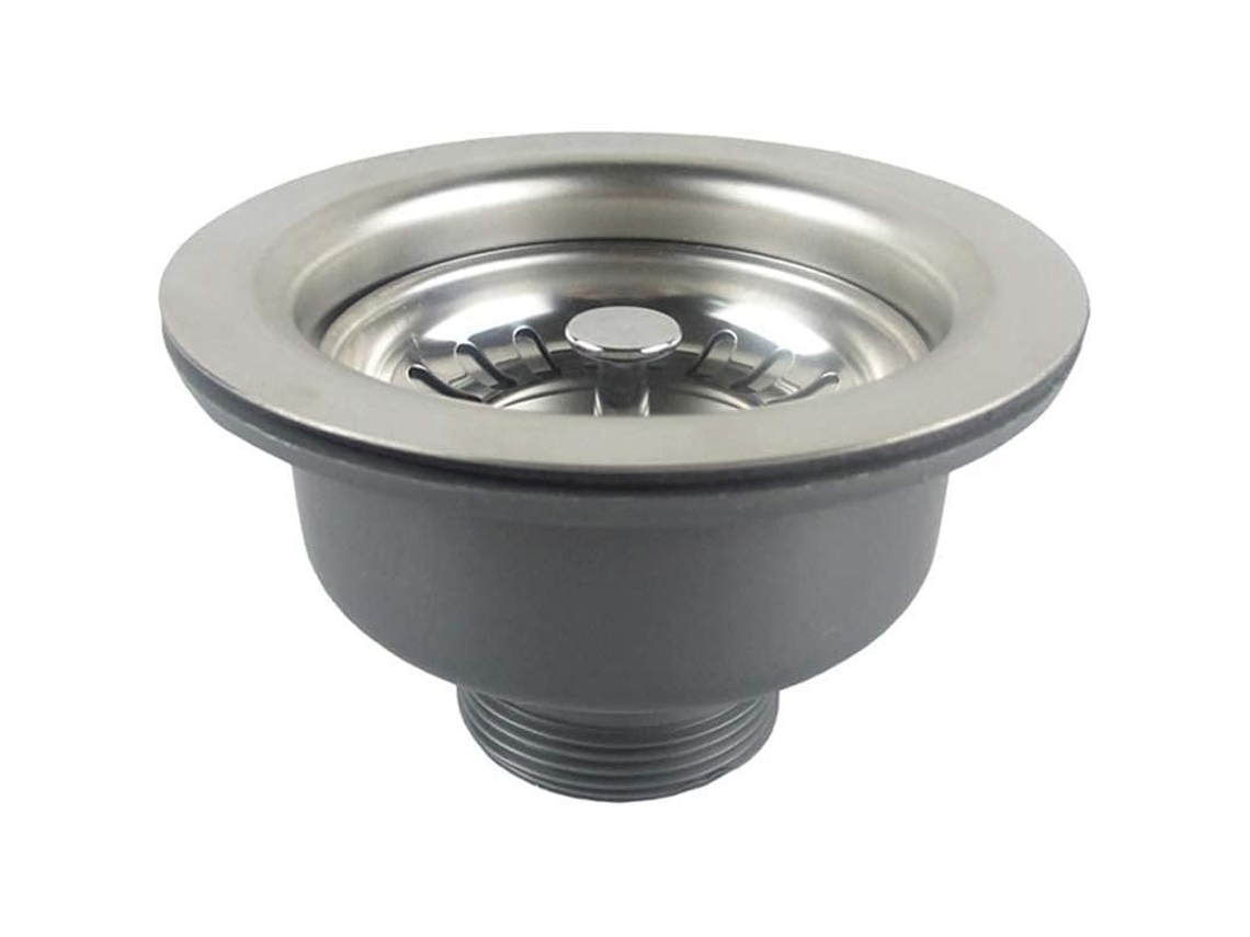 Canasta De Desagüe De Fregadero Sin Desbordamiento Acero Inoxidable 114mm, Acero Inoxidable + Abs, Desagüe + Canasta