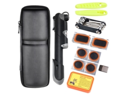 Kit De Reparo De Bicicleta Portátil Com Bomba Multifuncional, Ferramentas, Parches De Pneu E Bolsa