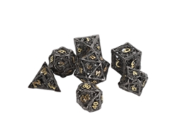 Conjunto de 7 dados poliédricos EOOCOO, de metal, para RPG