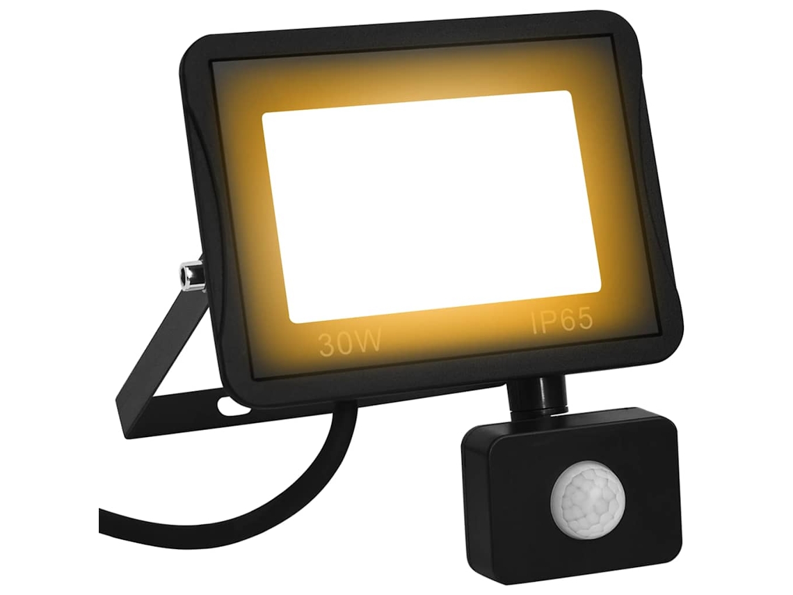 Vidaxl Projetor C/ Iluminação Led E Sensor 30 W Branco Quente